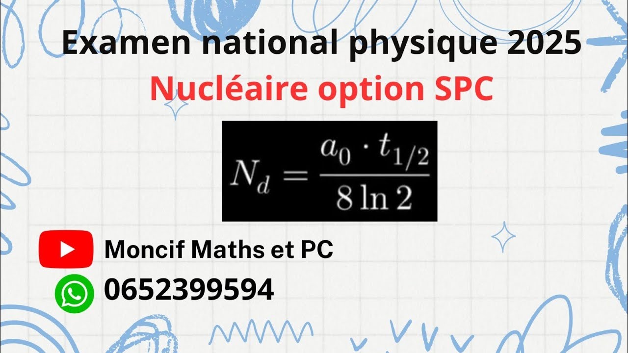 Examen national 2025 physique option SPC 《Nucléaire》