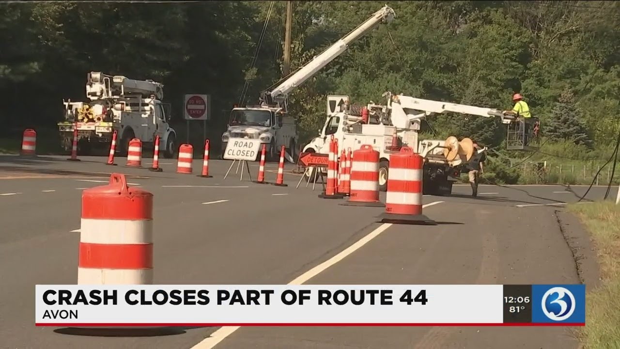 Video Portion of Route 44 in Avon closed due to crash YouTube