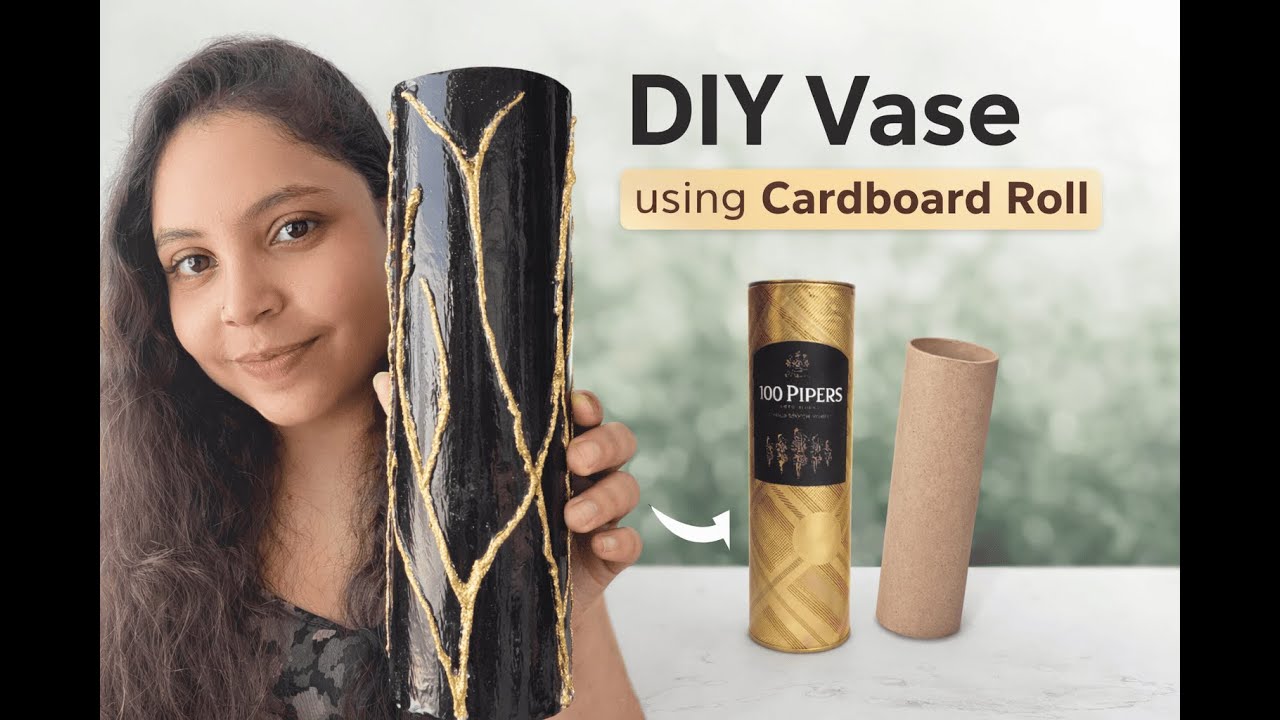 DIY Vase Using Cardboard Roll / DIY Flower Vase / Cardboard Roll DIY / Craft / CARDBOARD Planters
