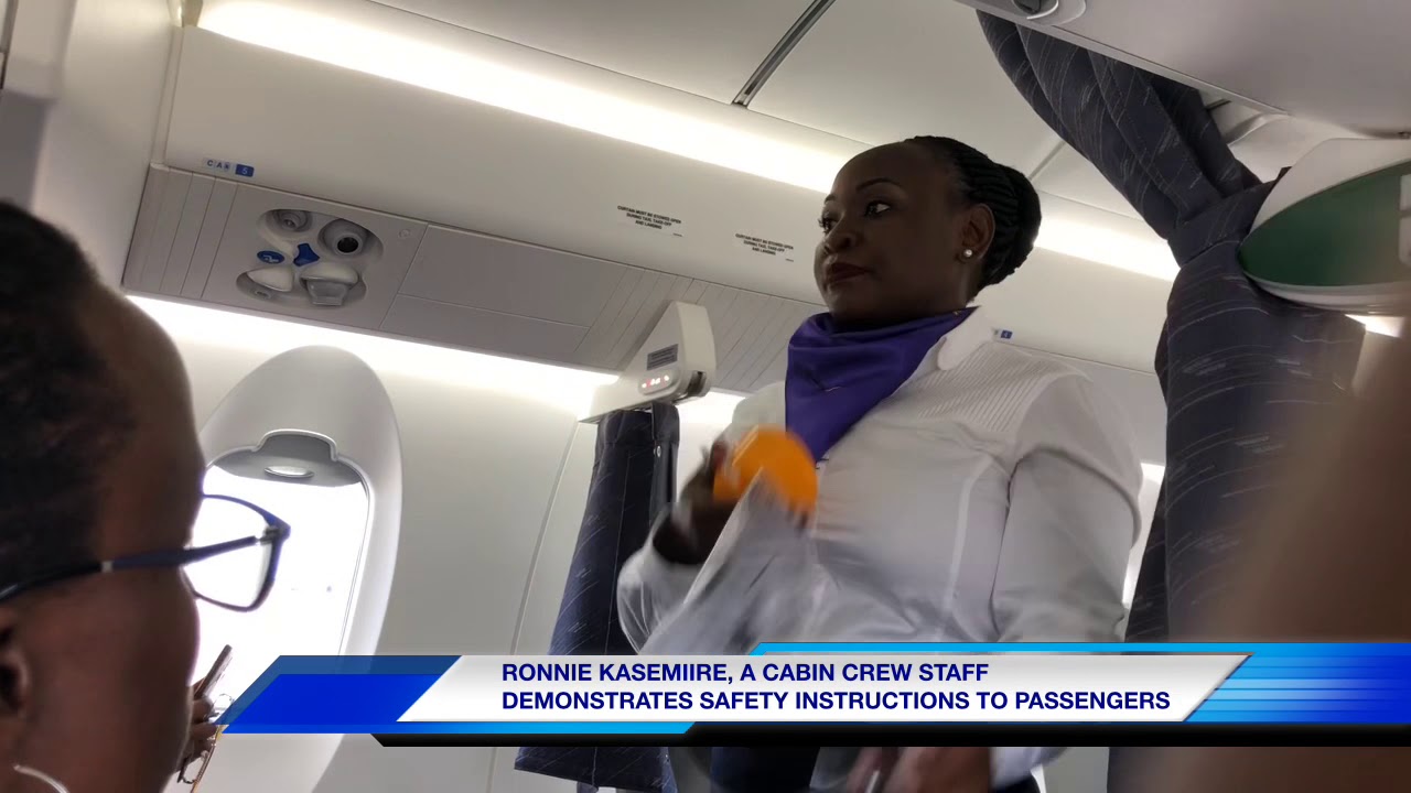 Uganda airlines safety demo YouTube