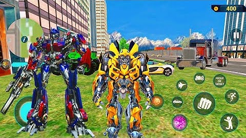 Optimus Prime Multiple Transformation Jet Robot Car Game - Android Gameplay