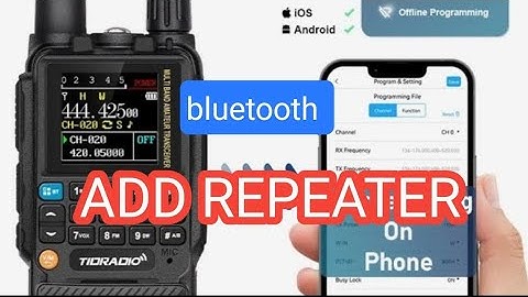 TIDRADIO -H3 ,  ADD REPEATER & STORE TO MEMORY