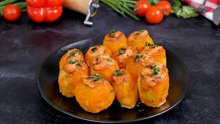Эффектный ужин: фаршированный мясом картофель под соусом - Рецепты от Со Вкусом