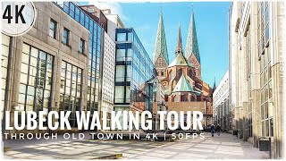 Virtual Walking Tour in Lübeck Through Historic Old Town in 4K | 50fps