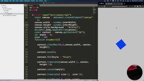 ASMR Programming - rotate a rectangle in canvas JS - No Talking | Code With Thiago