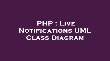 PHP : Live Notifications UML Class Diagram