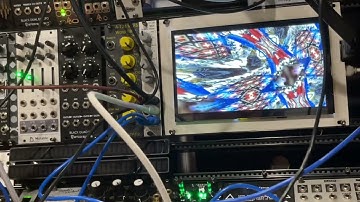 Video Jam in my Eurorack using Sleepy Circuits Hypno & a screen (HT to @jayebeats for screen idea!)