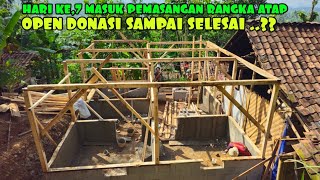 PERKEMBANGAN BEDAH RUMAH KANG ENGKAN HARI KE,7 ALHAMDULILAH TIANG RANGKA RUMAH SUDAH NAIK TERPASANG