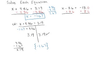 Solve Basic Linear Equation x + a = b with decimals