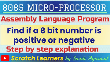 ALP to find a number is positive or negative|8085 program to check positive or negative number