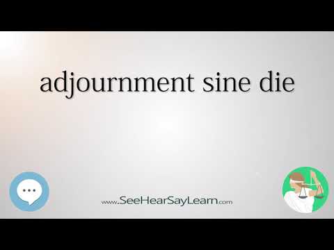 adjournment sine die