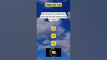 Prime numbers - Prime Digit Sum #maths #quiz #reasoning #iq #brainteaser