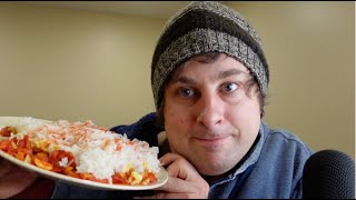 ASMR February 2024 spending update, eating rice, tomatoes, eggs, whispering