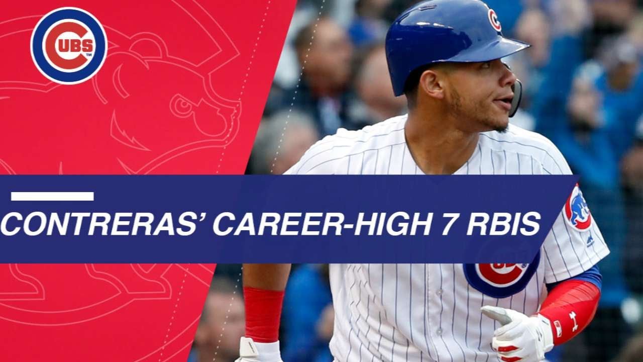 Highlight] Willson Contreras hits an RBI double and asks for the