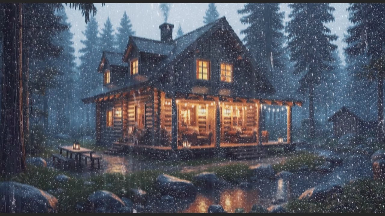 Cozy Cabin in the Rain with Thunder Sounds | Deep Sleep & Ultimate ...