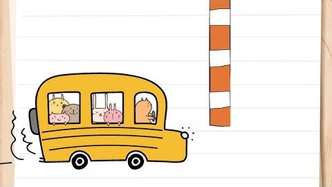 Brain Test Level 55 how can the bus pass through there