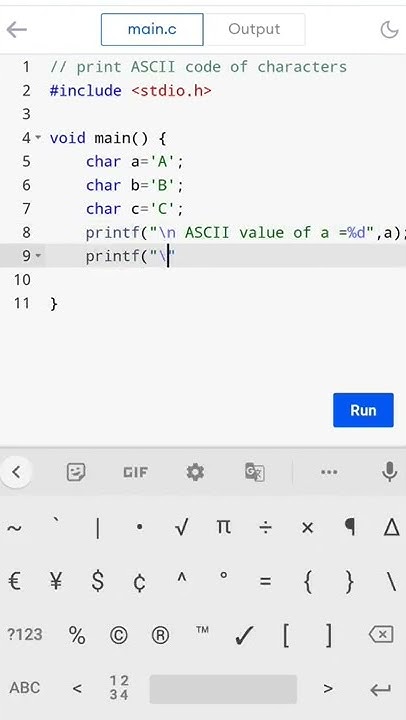 print ASCII code of characters #c programming #shorts # coding guru 😎 ...