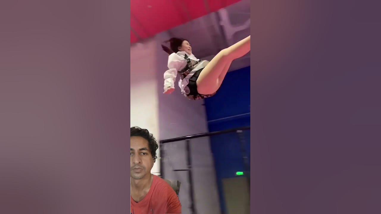 girl trampoline jumping #trending #song #viral #funny #t  #cover #shortsviral #youtubeshorts #music