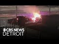 Detroit homeowners left with damage after police chase ends in fiery crash
