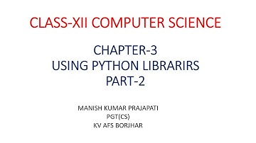 USING PYTHON LIBRARIES (PART-2)