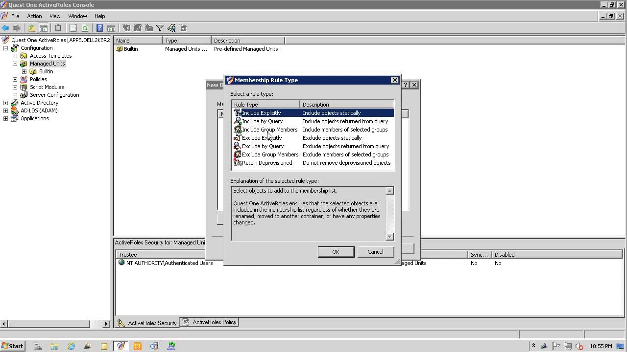 New Active Directory delegation in ActiveRoles Server