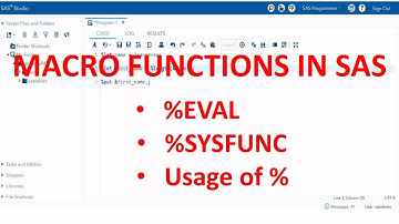 MACROS IN SAS - 5.2 | SAS Macro Functions %EVAL, %SYSFUNC, USAGE OF % IN MACROS
