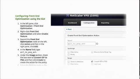 Configuring NetScaler Front End Optimization in 10.5