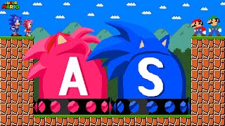 Can Mario Collect Ultimate SONIC - AMY Switch in New Super Mario Bros Wii? | Game Animation