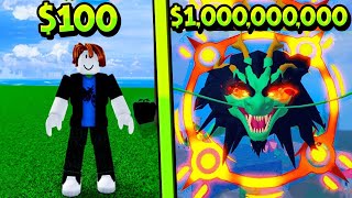 Blox Fruits But I Spawn With $1 Billion Money! (roblox)