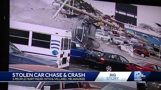 Police chase ends in crash, vehicle was stolen