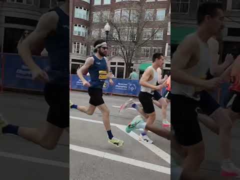POV: running influencer at Boston Marathon