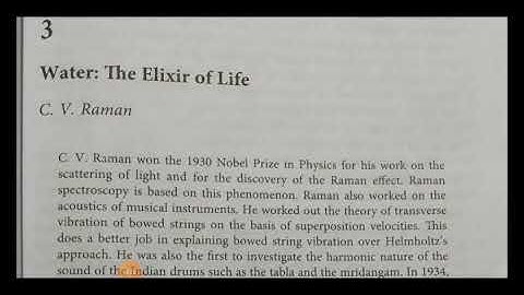 B.A. 3 sem. Water: The Elixir of Life 1