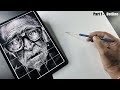 Realistic portrait drawing for beginners  portrait outline with grid method  face outline