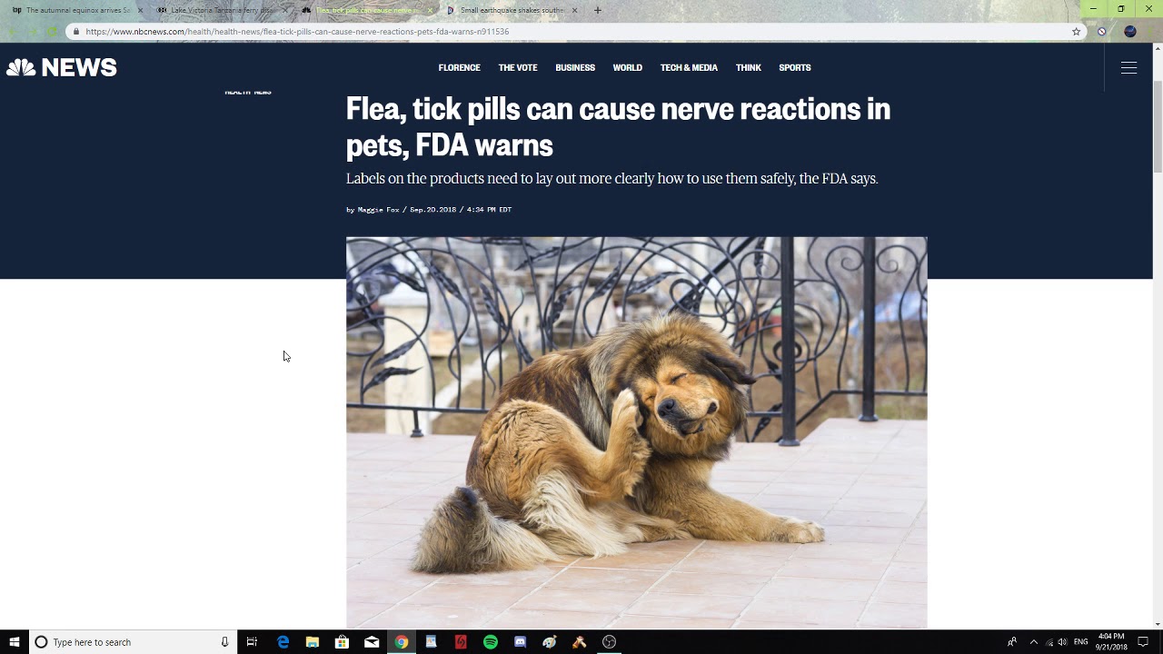 Flea pills can cause seizures in your pets, Fall is almost here YouTube