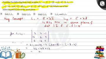 Consider the following three lines in space \( L_{1}: \overline{\ma...