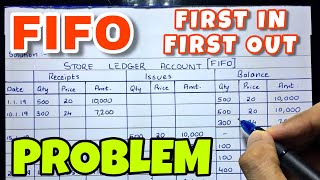 FIFO Method (First In First Out) Store Ledger Account- Problem - BCOM / BBA - By Saheb Academy