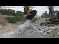 Crushing granite down to size 6cm with the mb crusher bucket