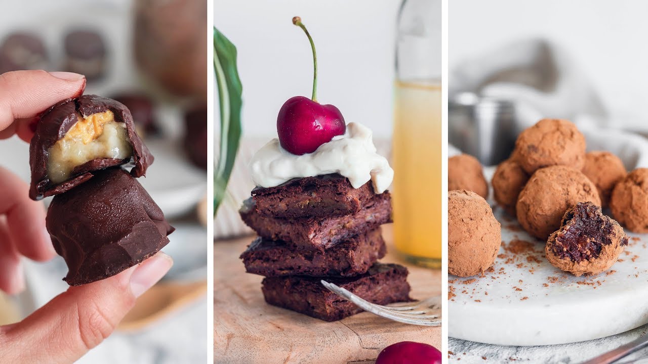 THREE INGREDIENT DESSERTS // vegan & super easy - YouTube