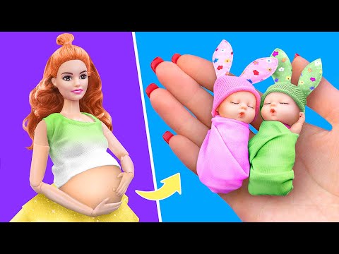 12 лайфхаков и поделок для беременной Барби и миниатюрных малышей