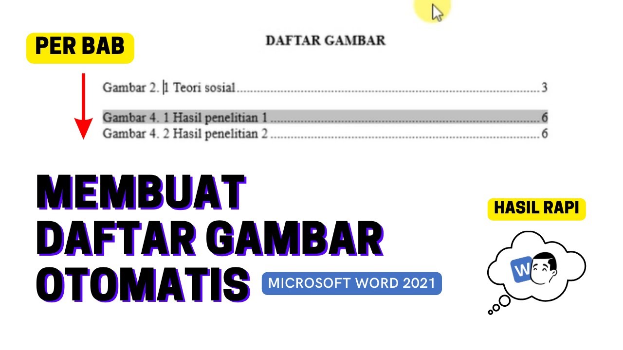 Cara Membuat Daftar Gambar Otomatis di Microsoft Word 2021 - YouTube