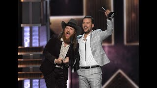 Brothers Osborne winning Vocal Duo of the Year @ ACM Awards 2017
