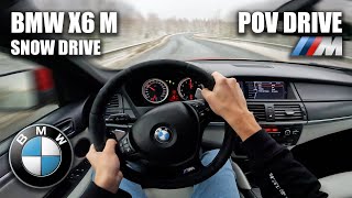 BMW X6M CRAZY SNOW DRIVE POV (LOUD POPS) I 4K