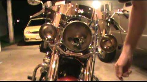 2008 Yamaha V Star 1100 Classic Passing Light Install Part 2.mpg