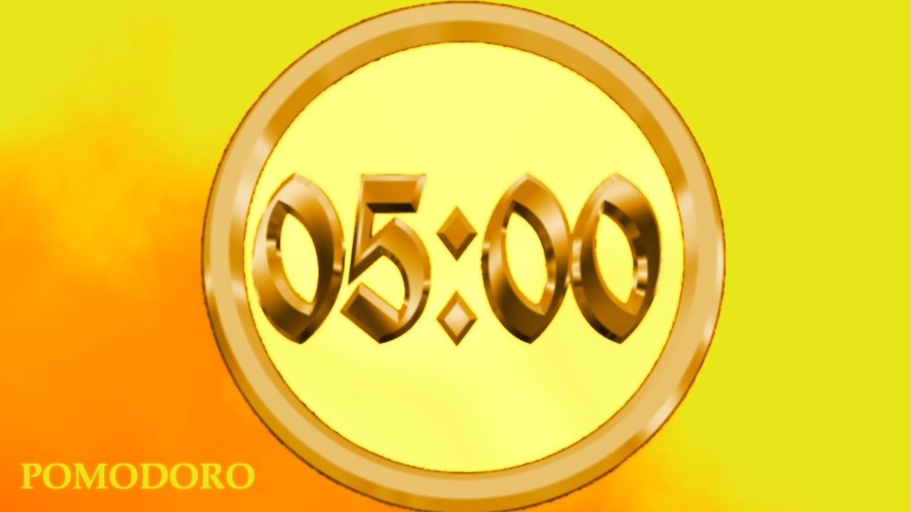 5 Minute Golden Timer - Study - Work - Deep Focus - Countdown Timer ...