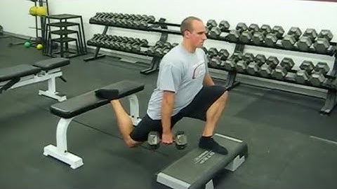 Single-Arm Dumbbell Bulgarian Split Squat from Deficit