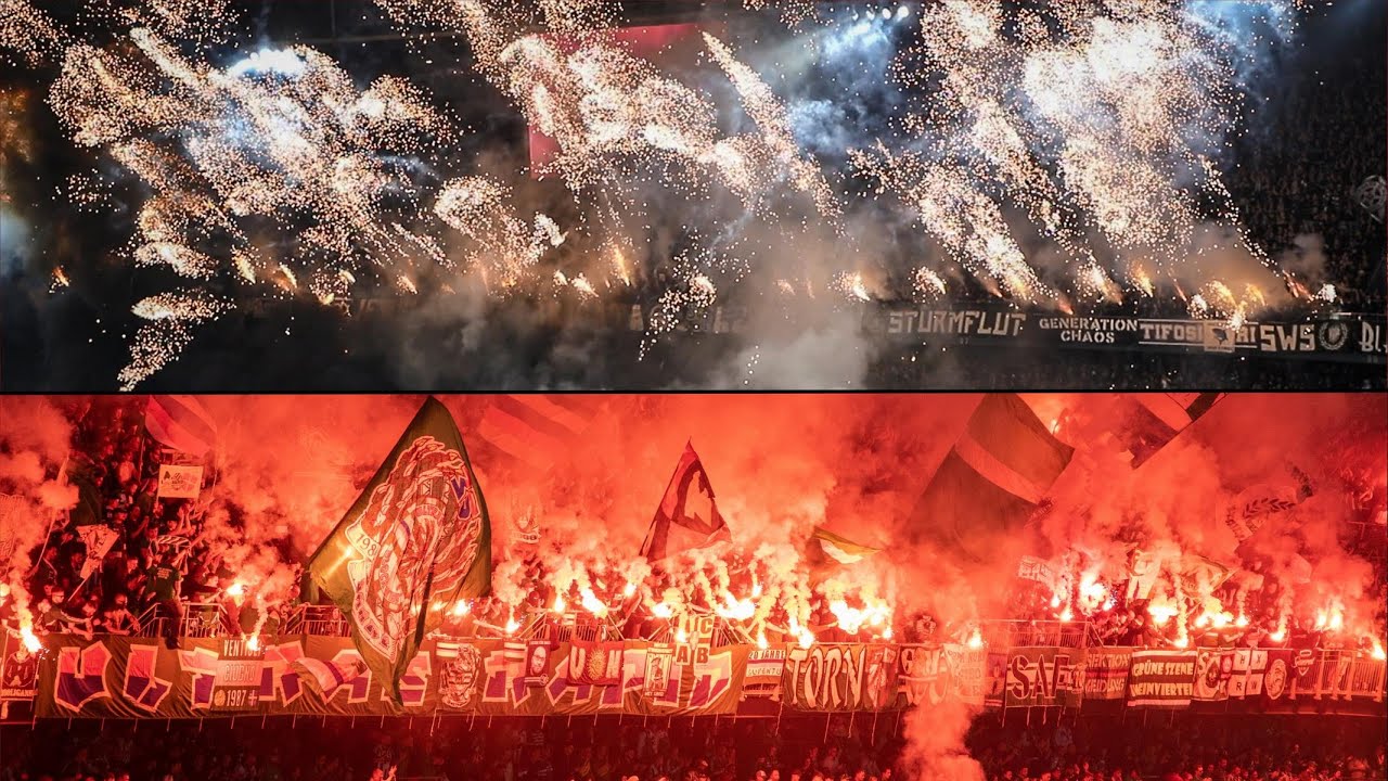 Rapid Wien 0:2 Sturm Graz 30.04.2023 (Corteo, Choreo, Pyroshows)