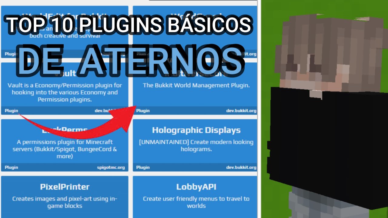 10 PLUGINS BÁSICOS para tu SERVIDOR de ATERNOS - YouTube