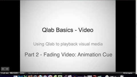 Qlab Tutorial - Video Part 2 Animation Cue