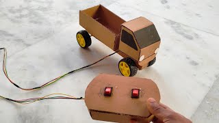 How to make a powerful RC truck || Remote Control truck using Cardboard At home very easy