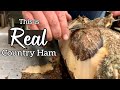 Cutting into a traditionally cured country ham